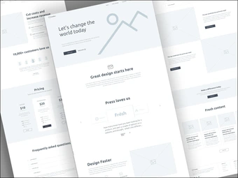 screenshots for wireframe layout for desktop website
