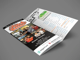 folded brochure of Pitch 13 event