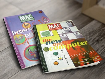 computer magazines on table