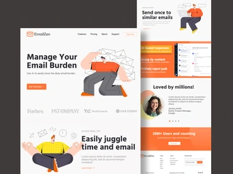 2 screens of website mockups
